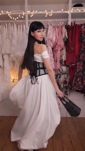 Andrea Dietrich on Instagram: "From ugly thrifted wedding dress to cute occasion dress I could probably do better but it’s a start, right? How would you de-weddingfy this dress? #grwm #ootd #styling #andreasfashiongalaxy #weddingdress"