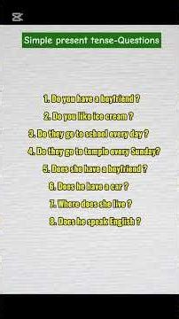 Simple present tense-Questions
