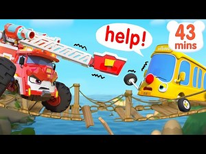 Little Bus Rescue Mission🚌 | Wheels on the Bus | Car Cartoon | Nursery Rhymes & Kids Songs | BabyBus - Videos For Kids