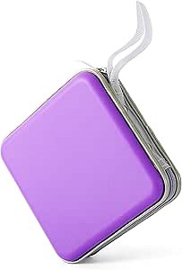 Hard Plastic CD/DVD Binder, Portable Storage wallet 30-capacity, Purple