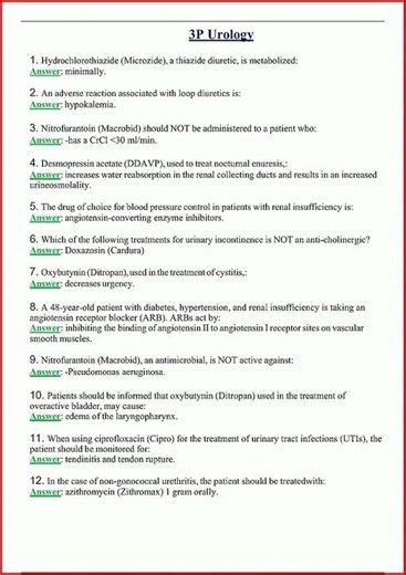 3P Urology Latest Actual Questions And Answers 100 Correct video