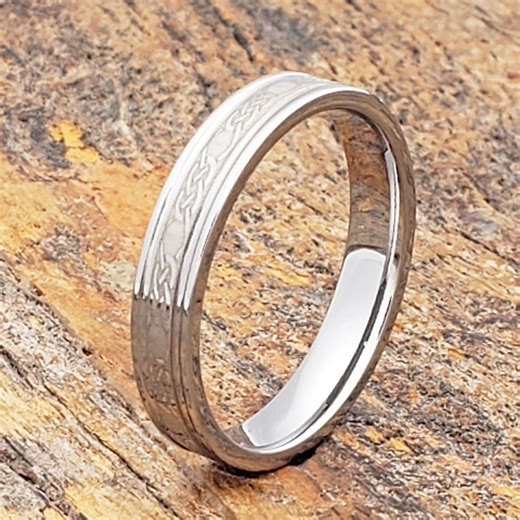 Celtic Tungsten Ring, Thin Knot Design, Comfort Fit Wedding Band - Etsy