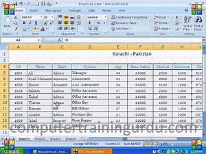 Microsoft Excel 2007 tutorial in Urdu by Arshman Saleem - Dailymotion