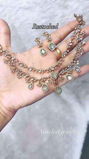 Arackal jewellery on Instagram: "1 million views朗❤️ Our best seller trending ad bridal necklace product code 775 Colors available Website link: arackaljewellery.com"