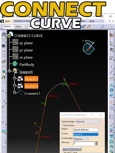 Conectar curvas en CATIA: tutorial de diseño avanzado