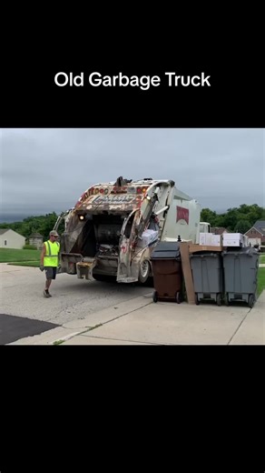 Rear Loader Trash Truck on Garbage Collection #fyp #truck #truck