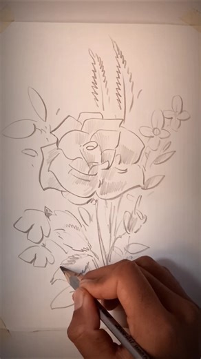 How To Draw A Beautiful Flowers 🌹. Pencil Drawing.