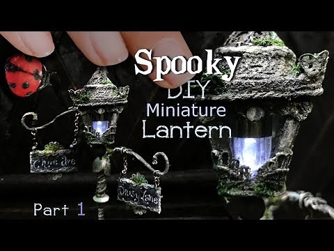 Working Miniature Street Light! How to Make a Miniature Lantern & Polymer Clay Lady Bug, P1
