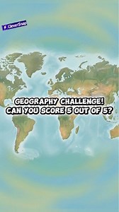 Test your world knowledge with this fast 5-question geography quiz! From the biggest island to the continent with the most countries — let’s see how many you get right. Comment your score below! 🌎✨ #geographyquiz #trivia #quizshorts #geography #worldfacts #learnsomethingnew #shorts #challenge #fyp | CleverSnap