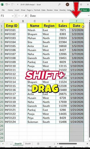 ✅How to change column location in excel 👍😱 #excel #office #spreadsheet