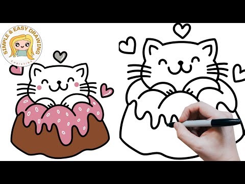 How to draw a Kitten Cake - Easy Drawing Tutorials