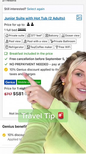 🚨Travel Tip- Book hotels on Booking.com!! Create an account and check if your hotels say “NO PREPAYMENT NEEDED.” You can lock in the rooms you want without dropping $$$ on the spot. Save up for your trip & pay when you get there. *Not all hotels offer this* #greenscreen #traveltips #travel101 #traveltips101 #travelplanning #travelplanner #traveltiktok #girlswhotravel #bookingcom #vacation #vacationmode #femmetravel #greenscreen