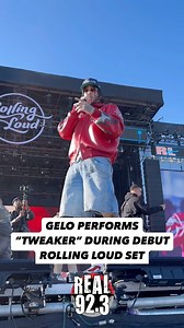 @gelo performs his hit song “Tweaker” during his debut set at @rollingloud.cali! #Real923 #RollingLoudLA @iheartradio 🎥 @_tonymc | REAL 92.3