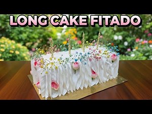 LONG CAKE WITH RIBBED EFFECT WITH TIP WORK ✅ I USED TIP 124 / TREND IN CONFECTIONERY