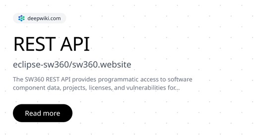 REST API | eclipse-sw360/sw360.website | DeepWiki