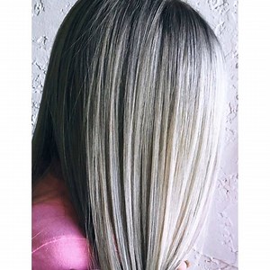 Check out this transformation from faded golden blonde to stunning silver ash blonde by @bellazoebeauty! She used the AGEbeautiful Ultra Bond Collection & Topcoat Toner in Silver Ash Blonde. | AGEbeautiful