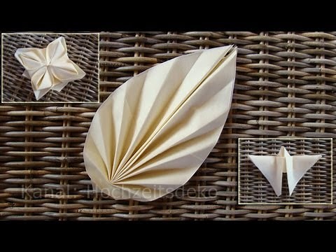 Napkin Folding techniques: Flower, Leaf, Butterfly - Table decoration