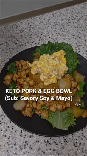 Savory Keto Soy Pork Bowl with Scrambled Eggs & Mayo (Low-Carb Recipe)
