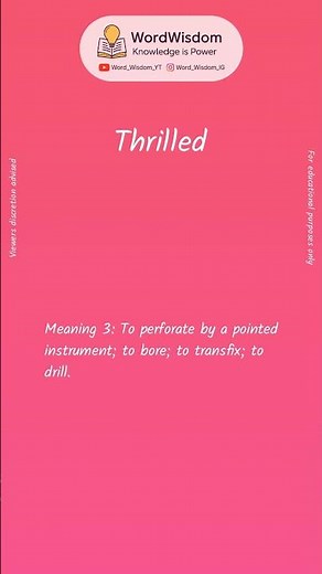 What does "Thrilled" mean? | English vocabulary shorts | #thrilled #wordwisdom