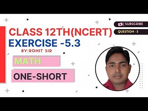 Class 12th Math NCERT Exercise 5.3 Full Solution (Hindi Medium)#q3 || कक्षा 12 गणित प्रश्नावली 5.3