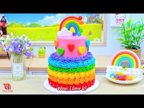 Miniature Cake World🎂Recette adorable de mini-gâteau aux pépites de chocolat arc-en-ciel☆ Susu Cakes