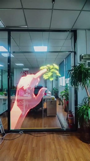 Holographic LED Mesh Display – high transparency, lightweight and flexible for events & advertising.