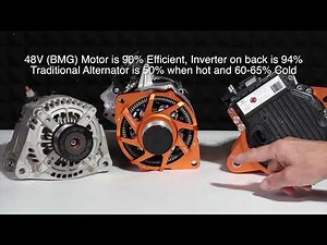 Black and White: BMG 10kW 48V Compared to traditional 48V Alternator with a remote regulator.