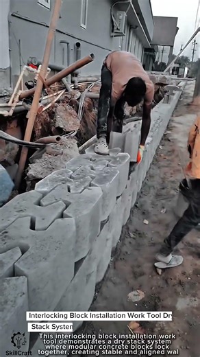 Interlocking Block Installation Work Tool Dry Stack System #worktool