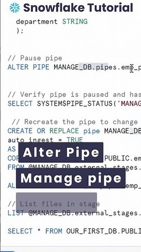 How to Pause the Pipe in Snowflake
