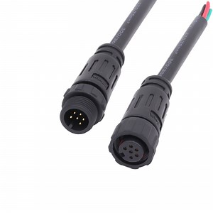 [Hot Item] M12 IP67 Waterproof Male to Female 6 Pin LED Connectorsr with 6*24AWG PVC Cable