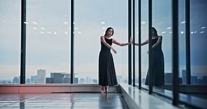 Legs, dancing or woman in studio for ballet performance, creative ballerina or training in class. Girl, toes or flexible dancer with shoes, balance skill or footwear for exercise, moving or motion