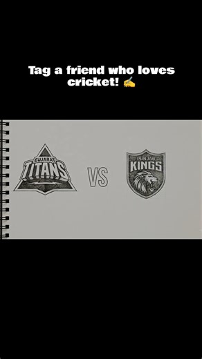 GT vs PBKS: Logo Sketch Battle! 🏏 || #shorts #ipl#cricket #drawing #iplhighlights #artshorts #sports