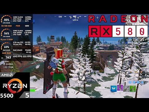 RX 580 8GB + Ryzen 5 5500 : Fortnite Performance Mode (Tested in 2024)