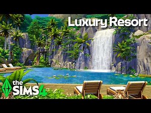 The Sims 4: Hidden Tropical Jungle Retreat 🌿 Waterfall Resort Speed Build