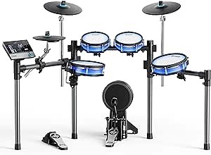 Donner BackBeat Electric Drum Set with High-Tech 7-inch Touchscreen, 1126 Sounds, Customize Drum Pad Colors, Internal Rack Wiring, and Gaming APP for Ultimate Fun
