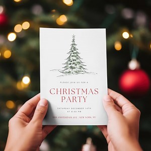 Editable Holiday Party Invitation Card: Festive DIY Template for Instant Digital Download - Etsy Australia
