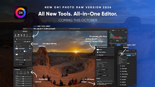 ON1 Photo RAW 2026: Erweiterte KI-Tools und neue Filter ab Oktober