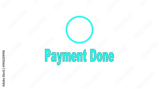 Payment done graphic animation on white screen. payment success animation. transaction completed. secure payment concept. motion graphic of done, complete