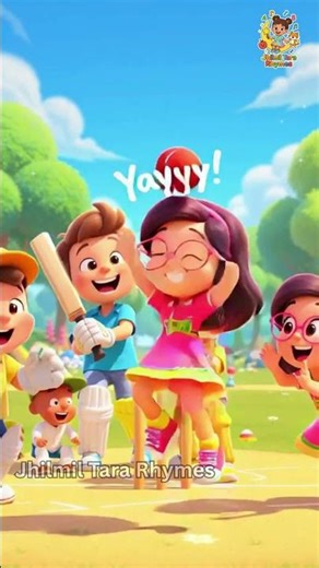 Kids Playing Cricket 🏏 | Fun Cricket Game for Kids 😄 #kidssongs #shorts