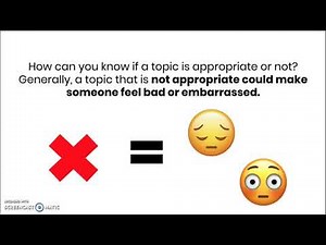 Appropriate Topics Social Story