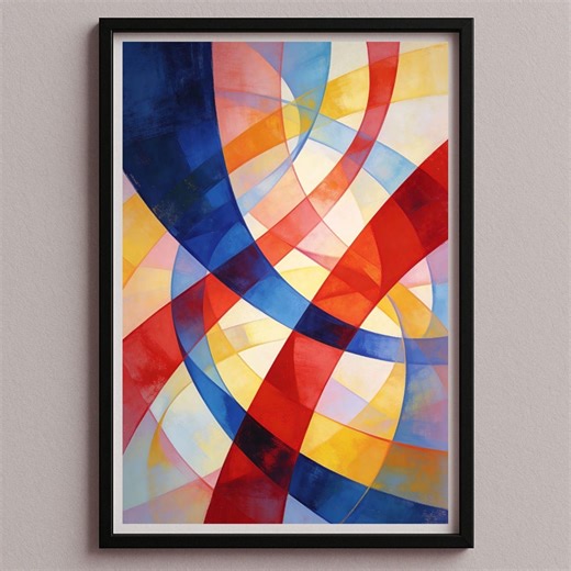 Abstract Picture Wall Art Poster Image – Modern Color Composition in Red Blue Yellow – Digital Download Print JPG Abs-19 - Etsy