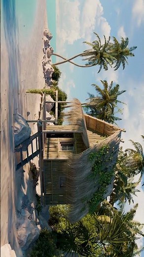 Tropical escape 🌴☀️Made this cozy beach hut environment in Blender #blendertutorial #3danimation