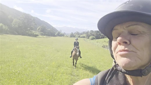 I love riding out with our technology savvy teenagers. They know I hate selfies. It seems I need a magic wand rather than a filter to make me look younger 😆 However, riding along spinning a yarn a feeling happy and safe in the saddle says it all. 😍 | Wild Oats Farm