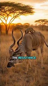 Male Kudu Gets Help from a bird! 🦌🐦 #wildlife #wildlifeentertainment #mammals
