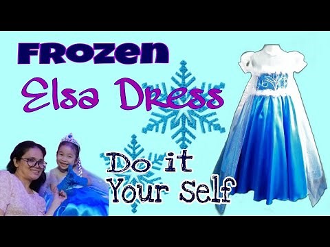 MAKING A DIY ELSA DRESS FROM FROZEN/PATTERN/CUTTING AND SEWING TUTORIAL