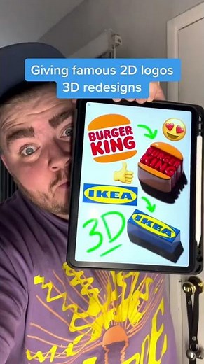 Giving 2D logos 3D redesigns #shorts | tylietok