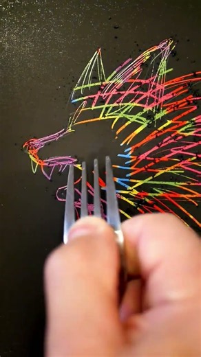 How to Draw a Werewolf with a Fork 🌕 Easy Fork Art #shorts #forkart #creativeart #werewolf