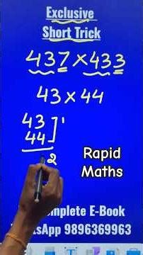 10x Faster Multiplication ✖️✖️ Find 437 x 433 in 3 Seconds 😳😳 Short Trick for Genius #youtubeshorts