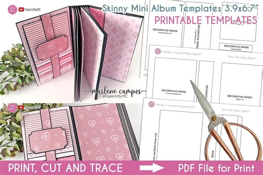 Printable Template Skinny Scrapbook Album, Scrapbook Album Template, Scrapbook Album, Mini Album, Scrapbook Album Base, Paper Craft - Etsy