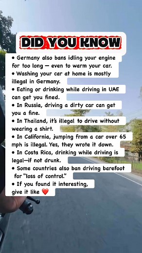 1M views · 11K reactions | 9 Strange Driving Laws From Around the World  #facts | Devlop's Puzzle Game | Facebook